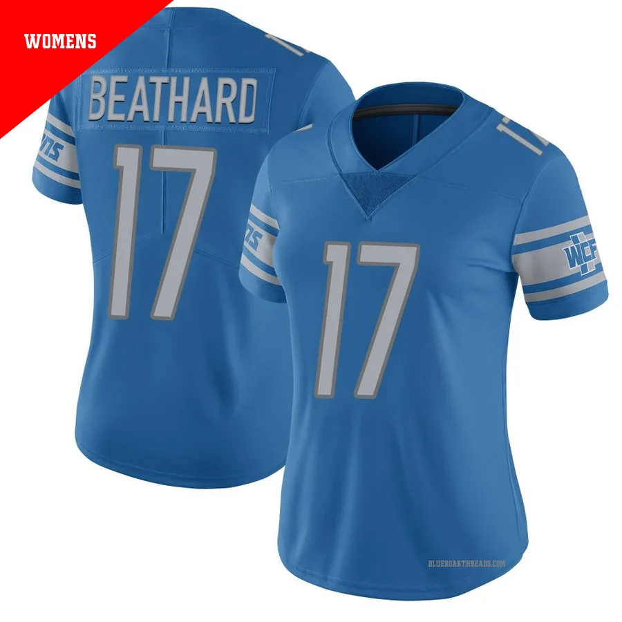 Women's C.J. Beathard ＃17 Detroit Lions Blue Limited Team Color Vapor Untouchable Jersey