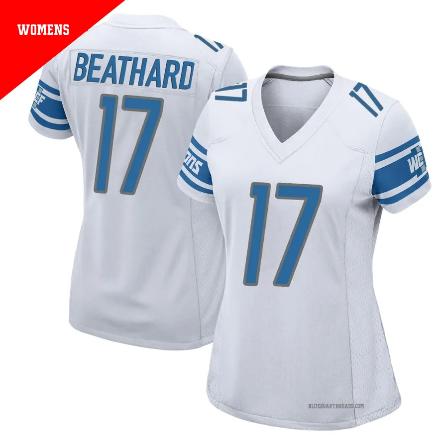 Women's C.J. Beathard ＃17 Detroit Lions White Game Jersey