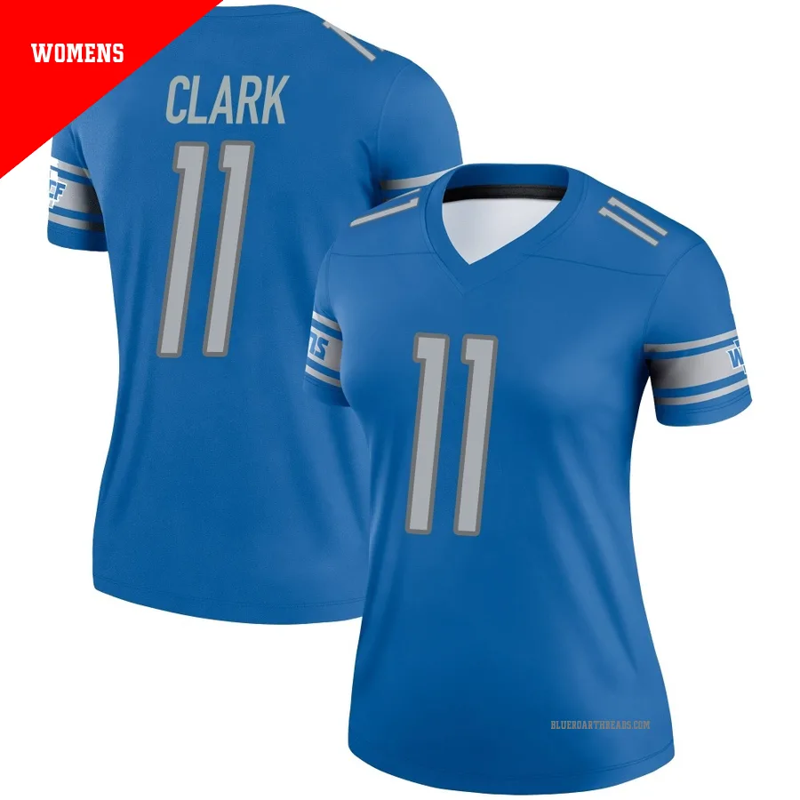 Women's Damone Clark ＃11 Detroit Lions Blue Legend Jersey