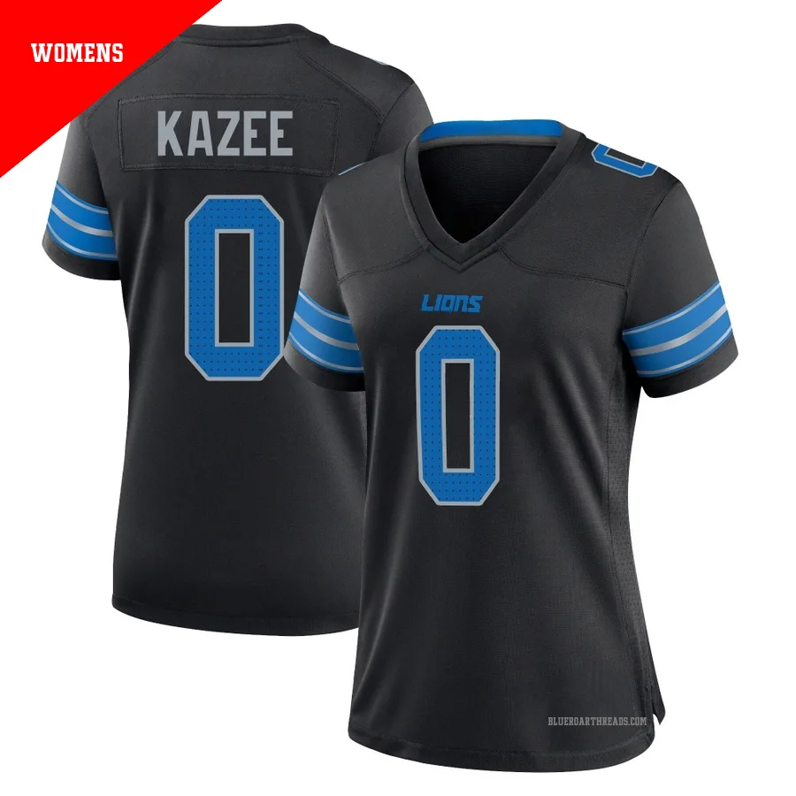Women's Damontae Kazee ＃0 Detroit Lions Black Game Alternate 2nd Jersey