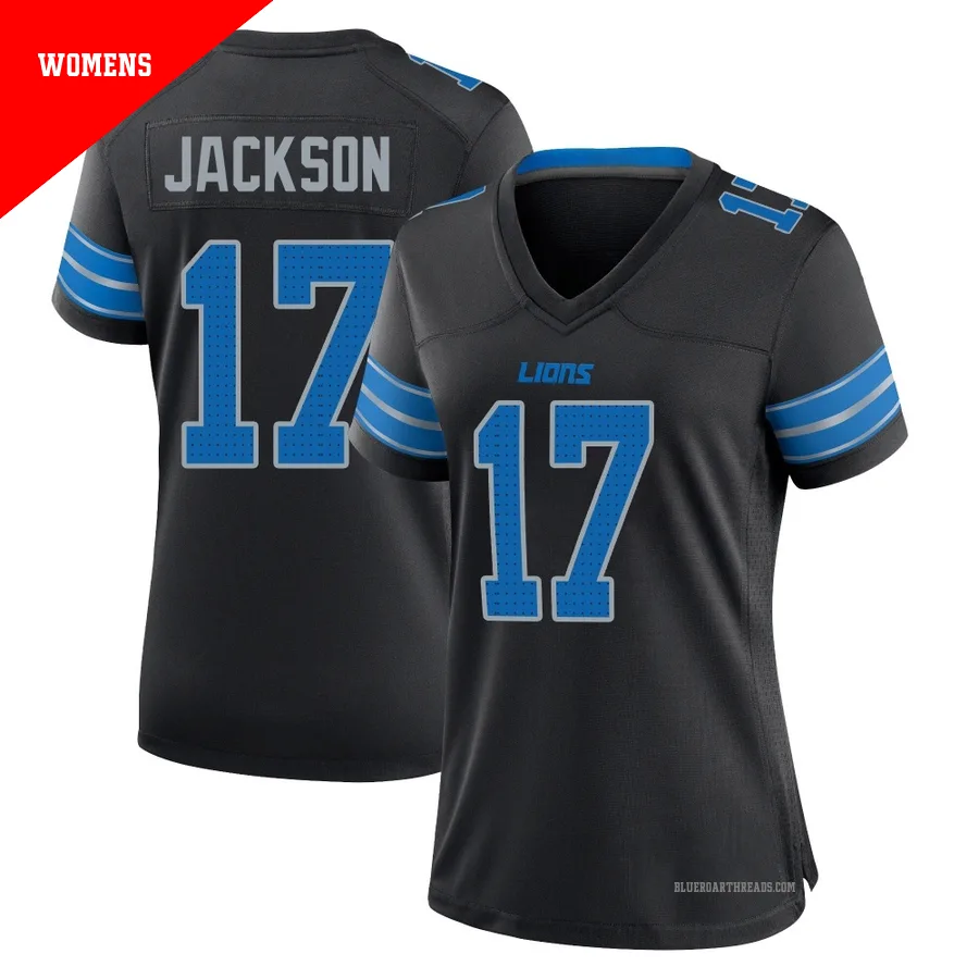 Women's Dan Jackson ＃17 Detroit Lions Black Game Alternate 2nd Jersey