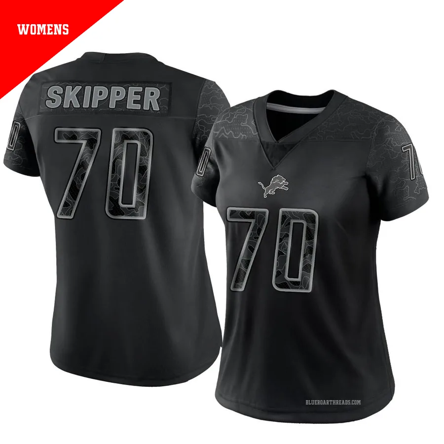 Women's Dan Skipper ＃70 Detroit Lions Black Limited Reflective Jersey