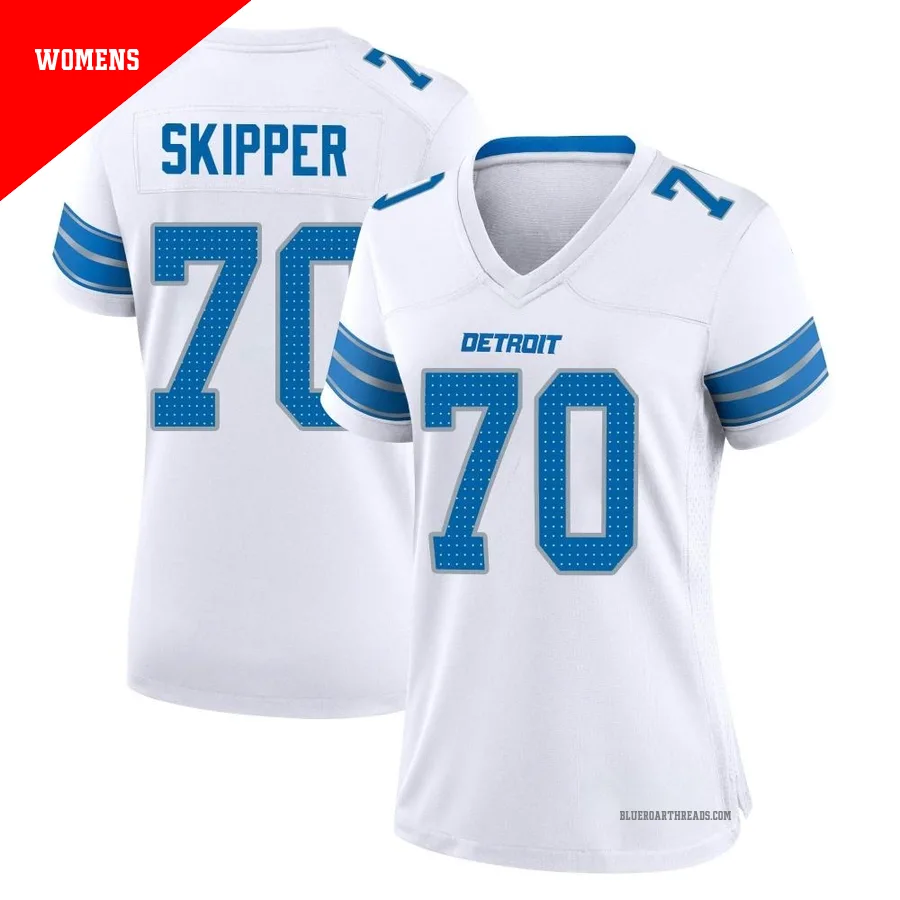 Women's Dan Skipper ＃70 Detroit Lions White Game 2nd Jersey