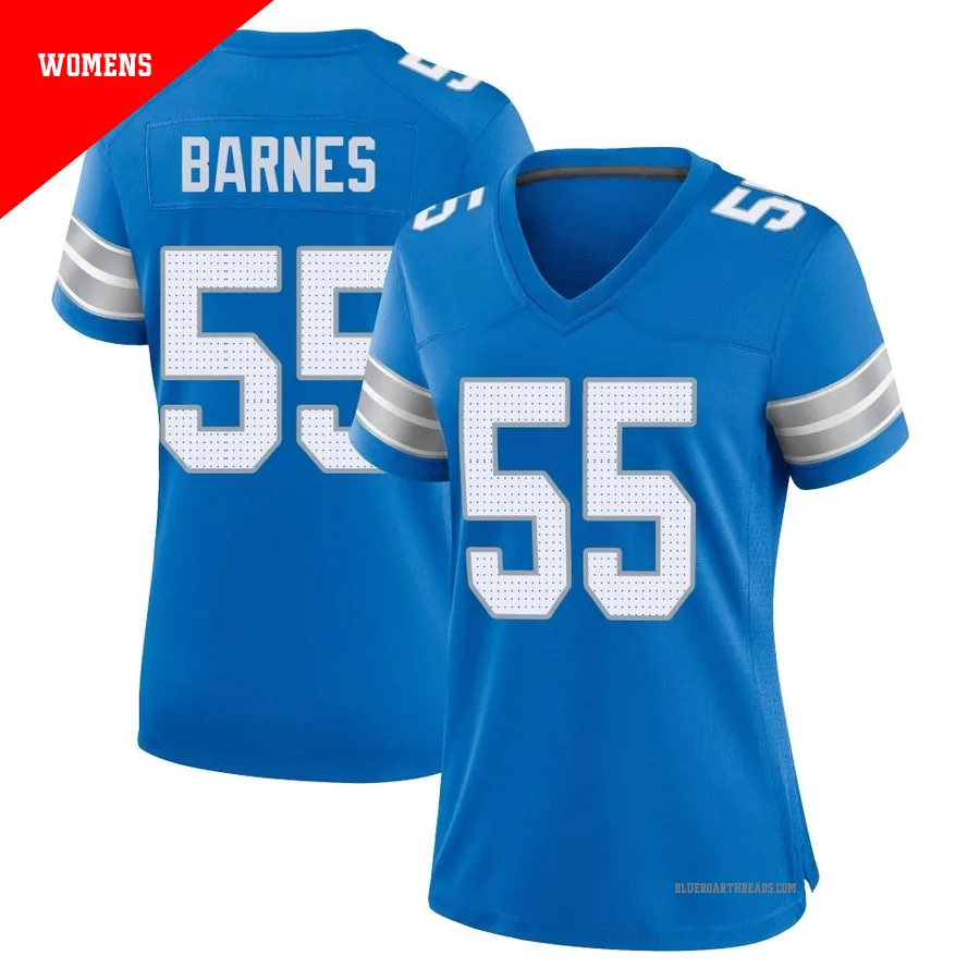 Women's Derrick Barnes ＃55 Detroit Lions Blue Game 2nd Jersey