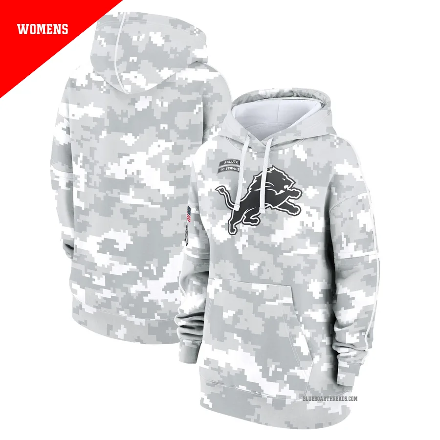 Women's Detroit Lions Arctic Camo 2024 Salute To Service Club Fleece Pullover Hoodie