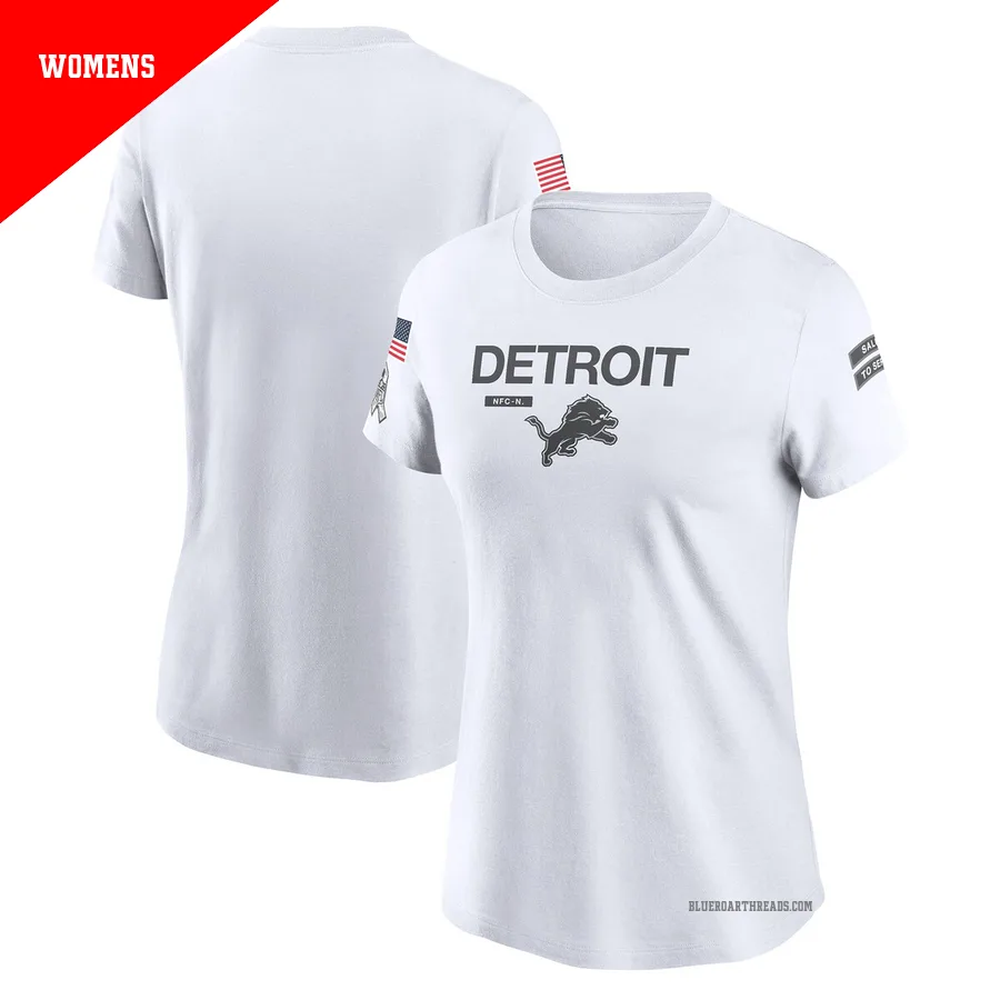 Women's Detroit Lions White Legend 2024 Salute To Service Performance T-Shirt