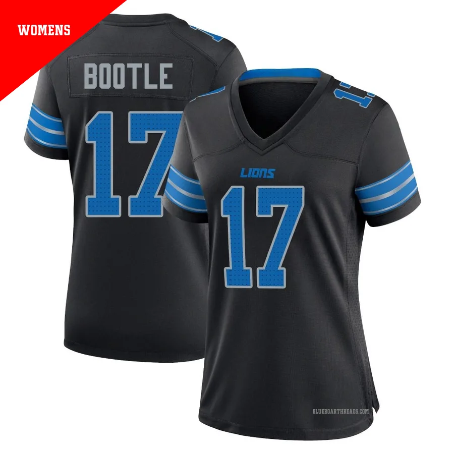 Women's Dicaprio Bootle ＃17 Detroit Lions Black Game Alternate 2nd Jersey