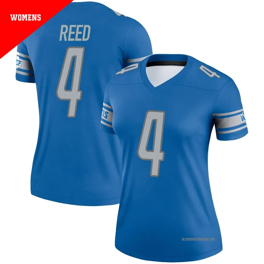 Women's D.J. Reed ＃4 Detroit Lions Blue Legend Jersey