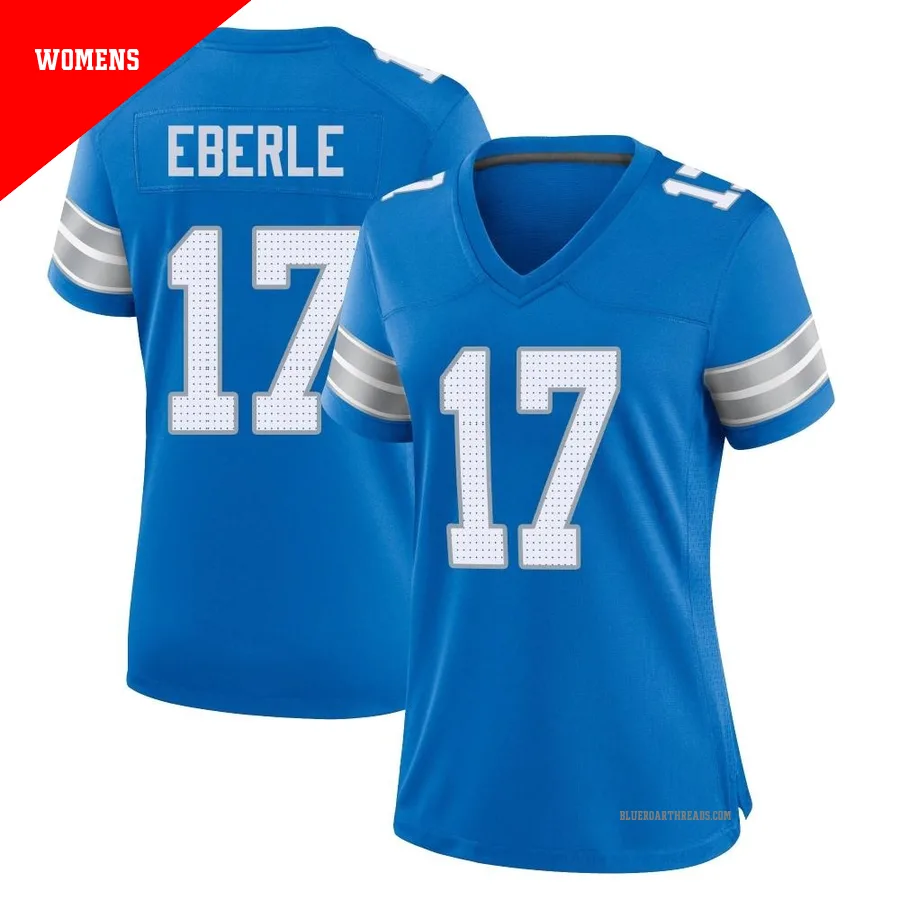 Women's Dominik Eberle ＃17 Detroit Lions Blue Game 2nd Jersey