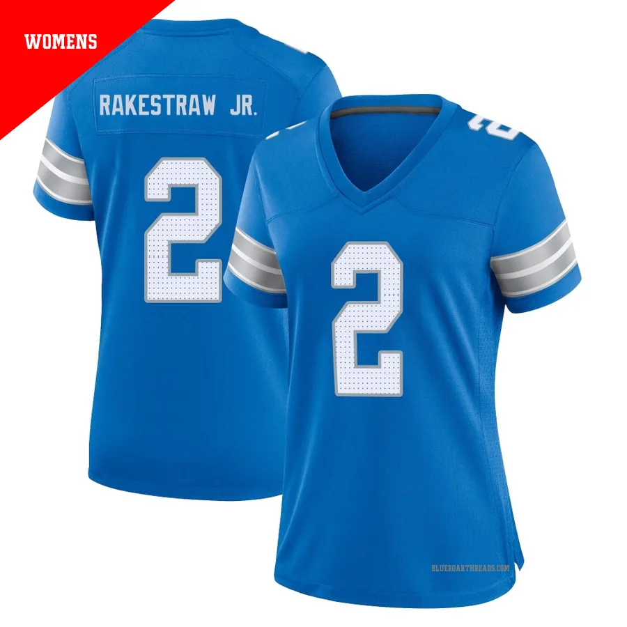 Women's Ennis Rakestraw Jr. ＃2 Detroit Lions Blue Game 2nd Jersey