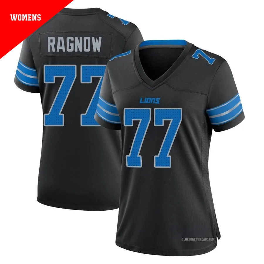 Women's Frank Ragnow ＃77 Detroit Lions Black Game Alternate 2nd Jersey