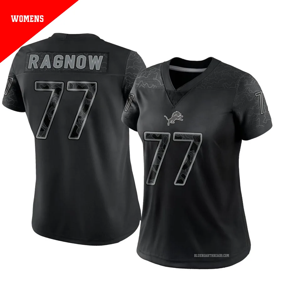 Women's Frank Ragnow ＃77 Detroit Lions Black Limited Reflective Jersey