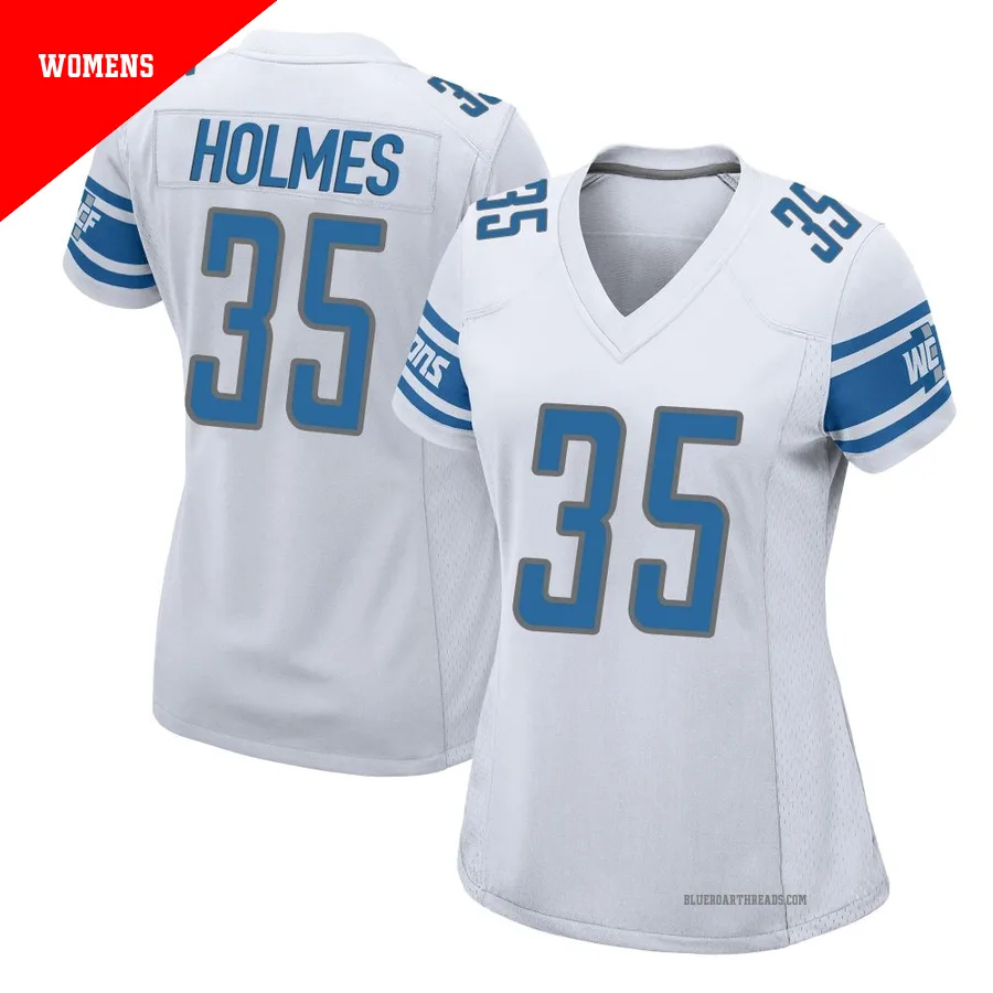 Women's Gavin Holmes ＃35 Detroit Lions White Game Jersey