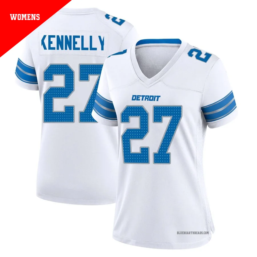 Women's Ian Kennelly ＃27 Detroit Lions White Game 2nd Jersey