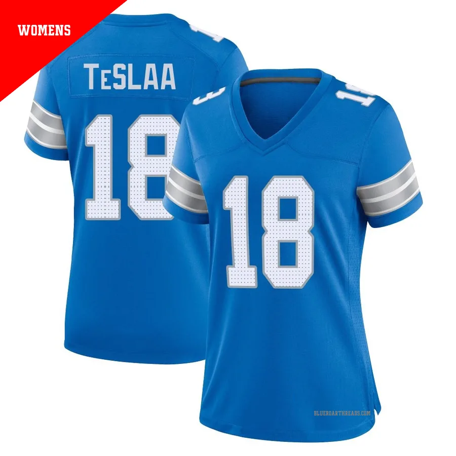 Women's Isaac TeSlaa ＃18 Detroit Lions Blue Game 2nd Jersey