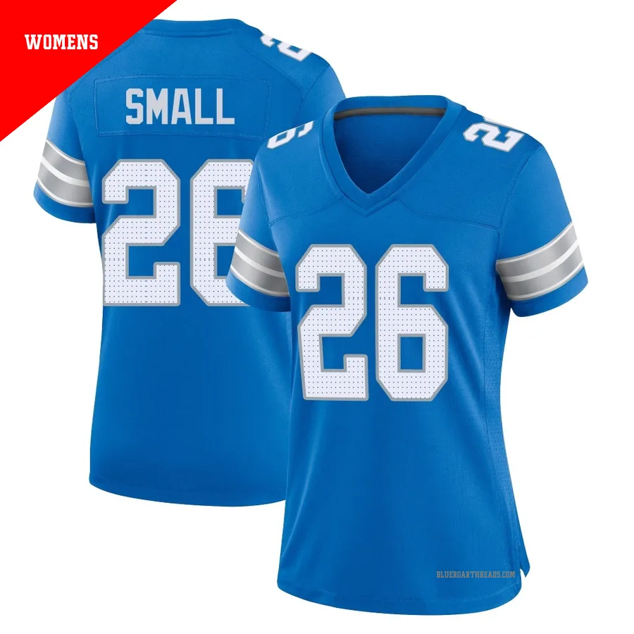 Women's Jabari Small ＃26 Detroit Lions Blue Game 2nd Jersey