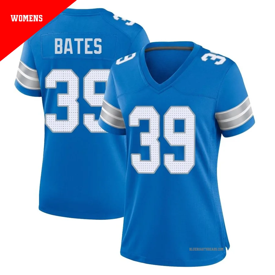 Women's Jake Bates ＃39 Detroit Lions Blue Game 2nd Jersey