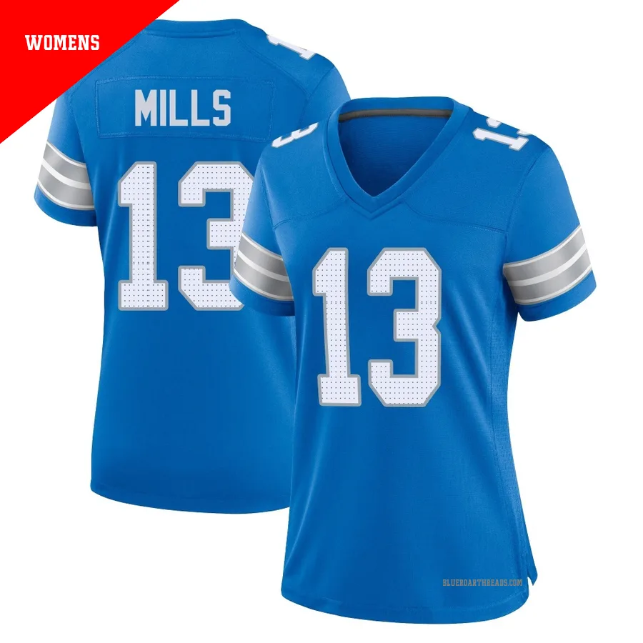 Women's Jalen Mills ＃13 Detroit Lions Blue Game 2nd Jersey