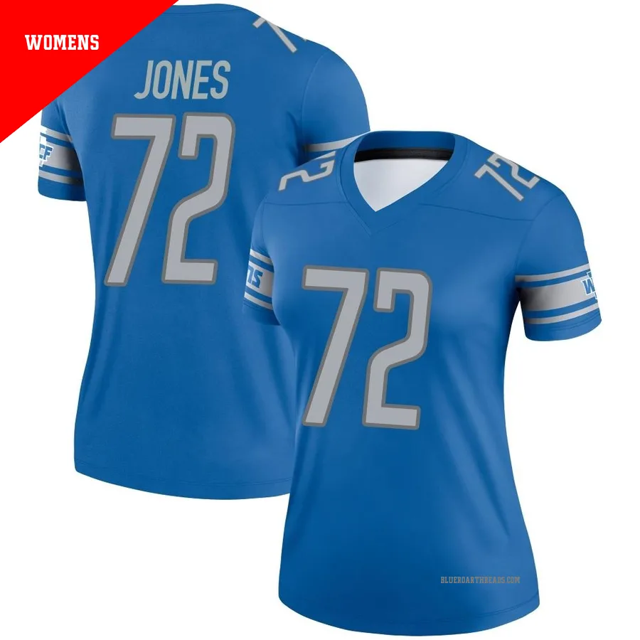Women's Jamarco Jones ＃72 Detroit Lions Blue Legend Jersey