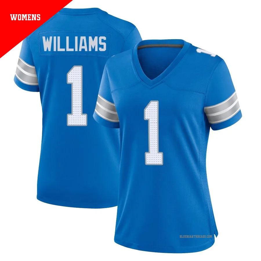 Women's Jameson Williams ＃1 Detroit Lions Blue Game 2nd Jersey