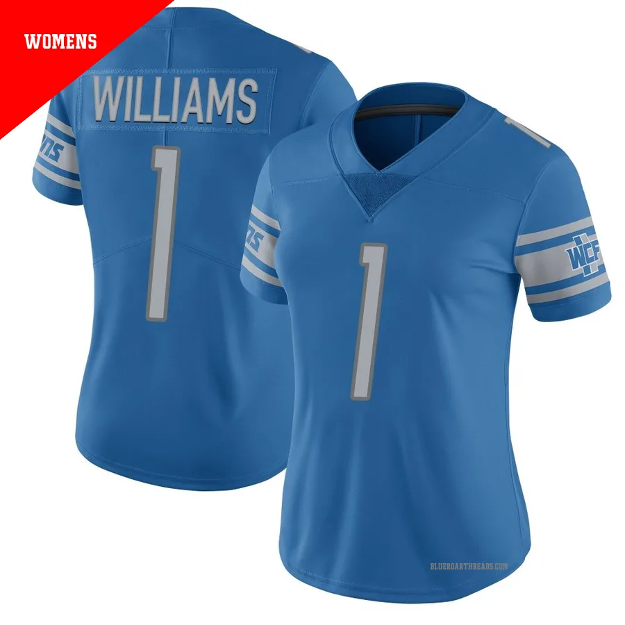 Women's Jameson Williams ＃1 Detroit Lions Blue Limited Team Color Vapor Untouchable Jersey