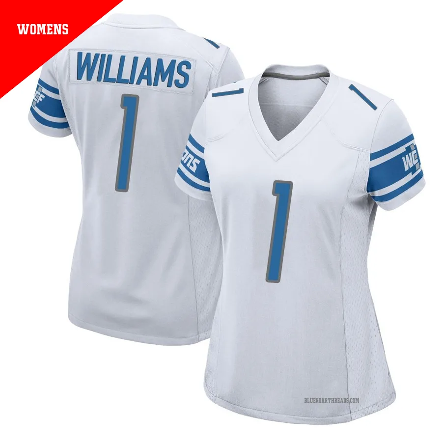 Women's Jameson Williams ＃1 Detroit Lions White Game Jersey