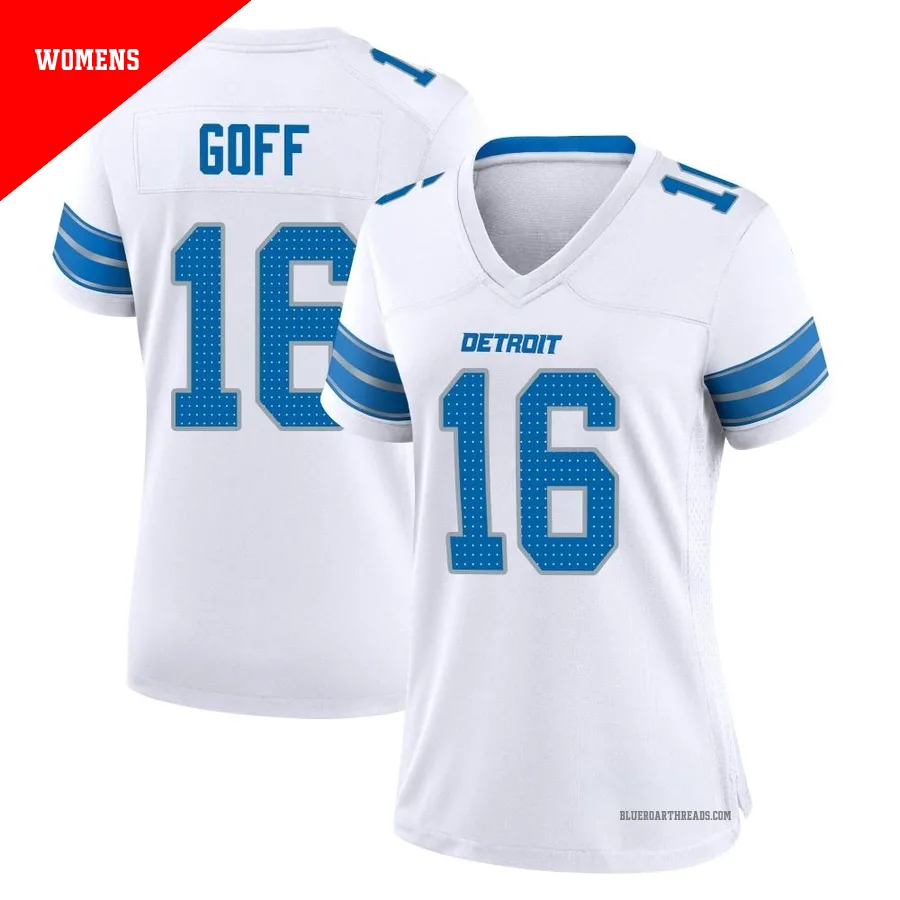 Women's Jared Goff ＃16 Detroit Lions White Game 2nd Jersey