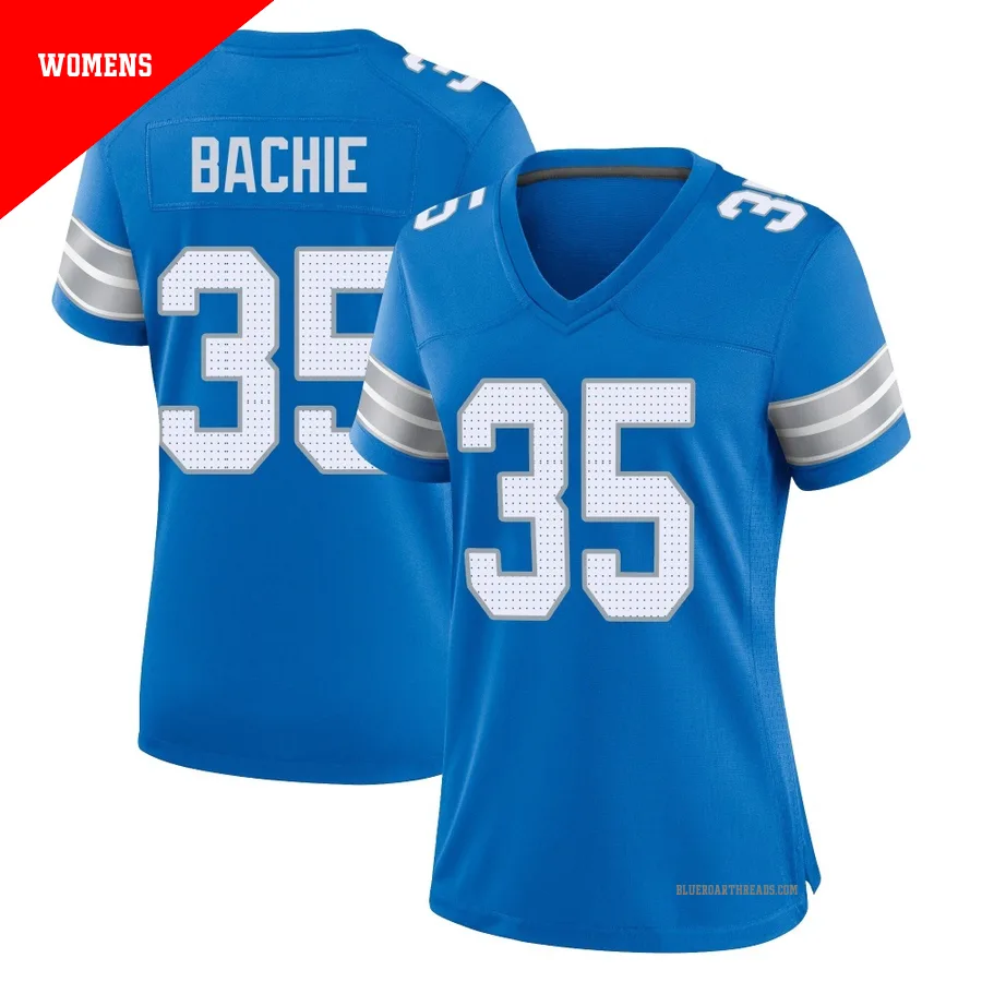 Women's Joe Bachie ＃35 Detroit Lions Blue Game 2nd Jersey