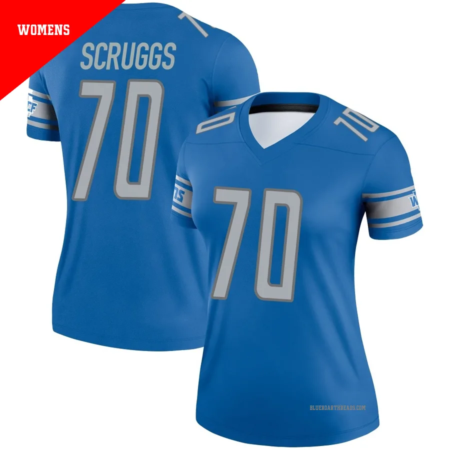 Women's Juice Scruggs ＃70 Detroit Lions Blue Legend Jersey