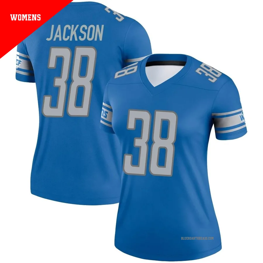Women's Justin Jackson ＃38 Detroit Lions Blue Legend Jersey