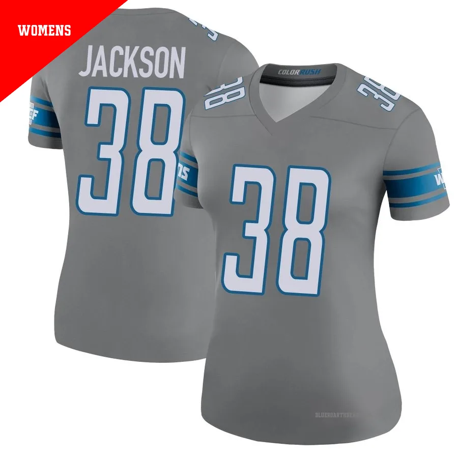 Women's Justin Jackson ＃38 Detroit Lions Legend Color Rush Steel Jersey