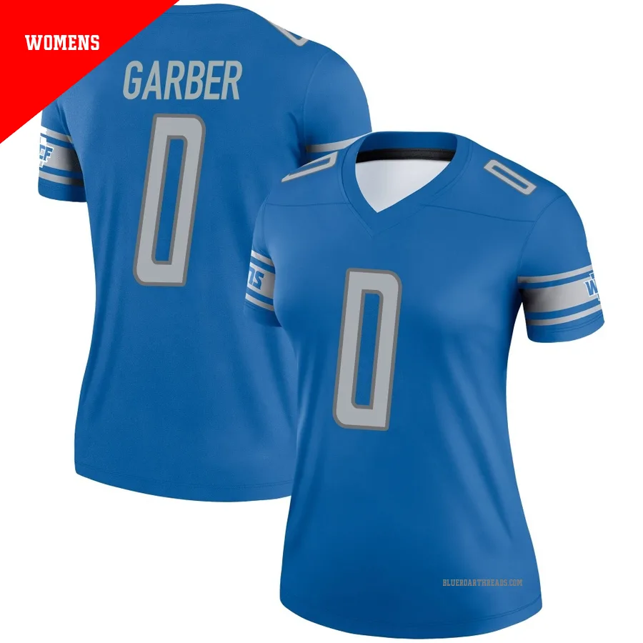Women's Keenan Garber ＃0 Detroit Lions Blue Legend Jersey