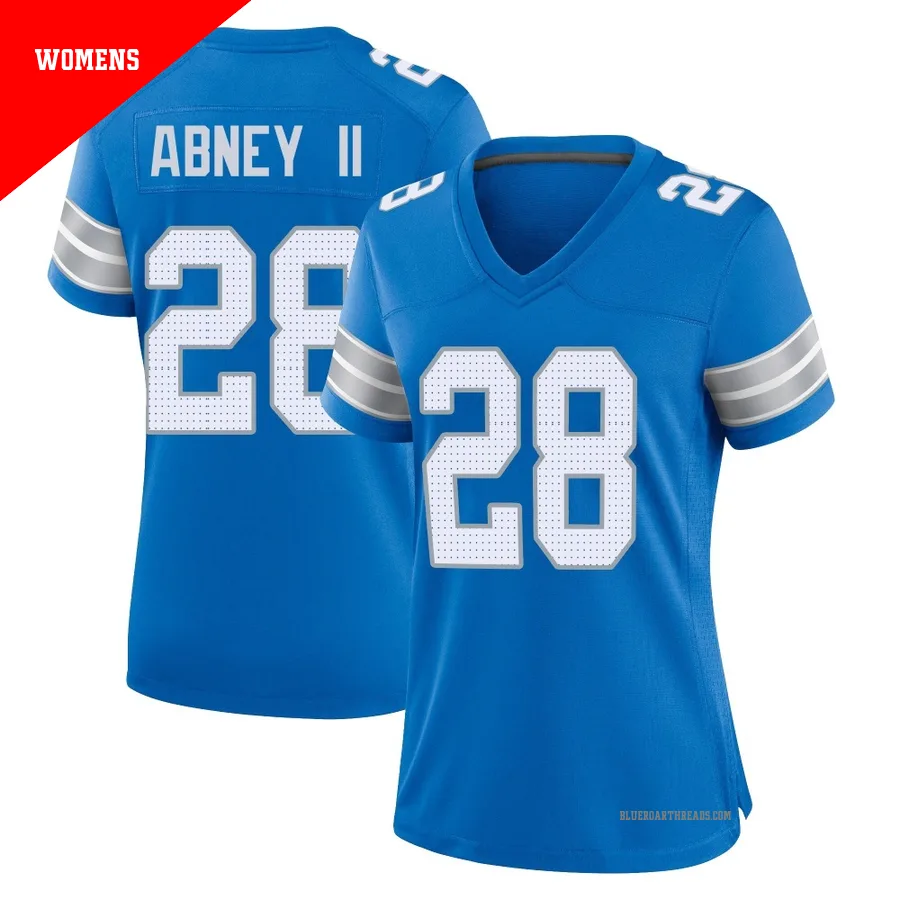 Women's Keith Abney II ＃28 Detroit Lions Blue Game 2nd Jersey