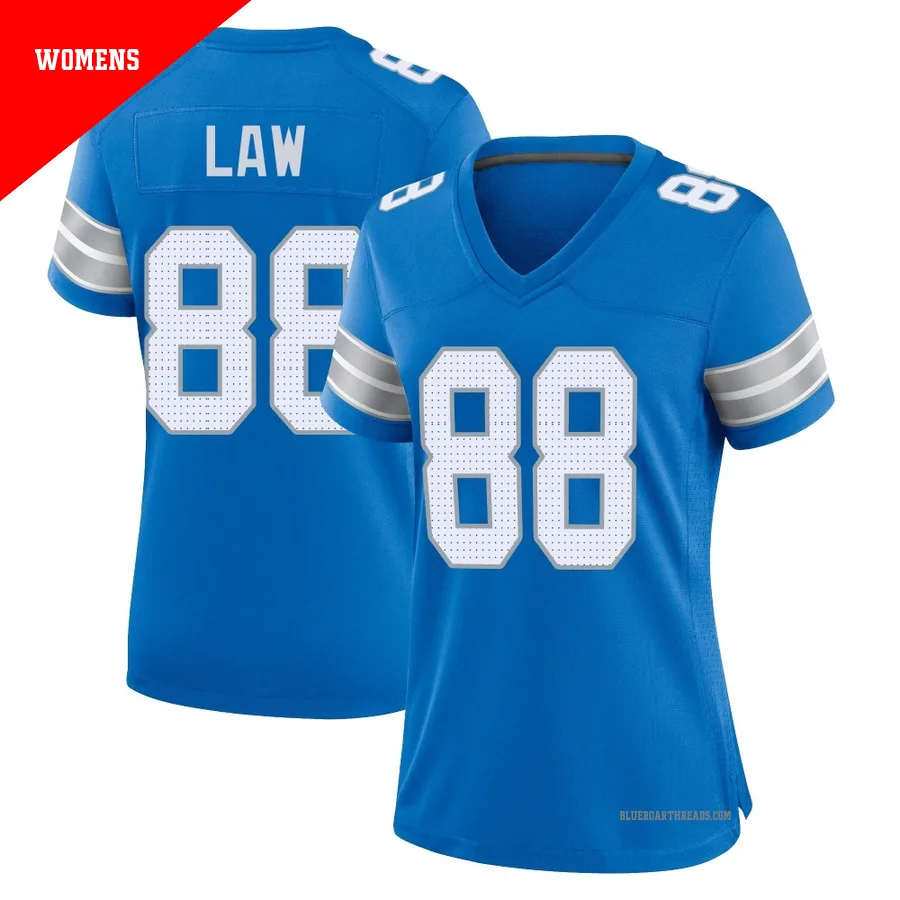 Women's Kendrick Law ＃88 Detroit Lions Blue Game 2nd Jersey