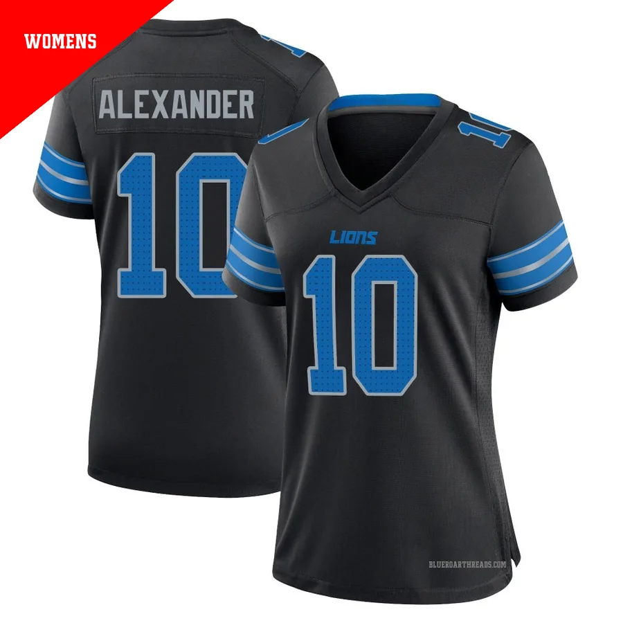 Women's Kwon Alexander ＃10 Detroit Lions Black Game Alternate 2nd Jersey