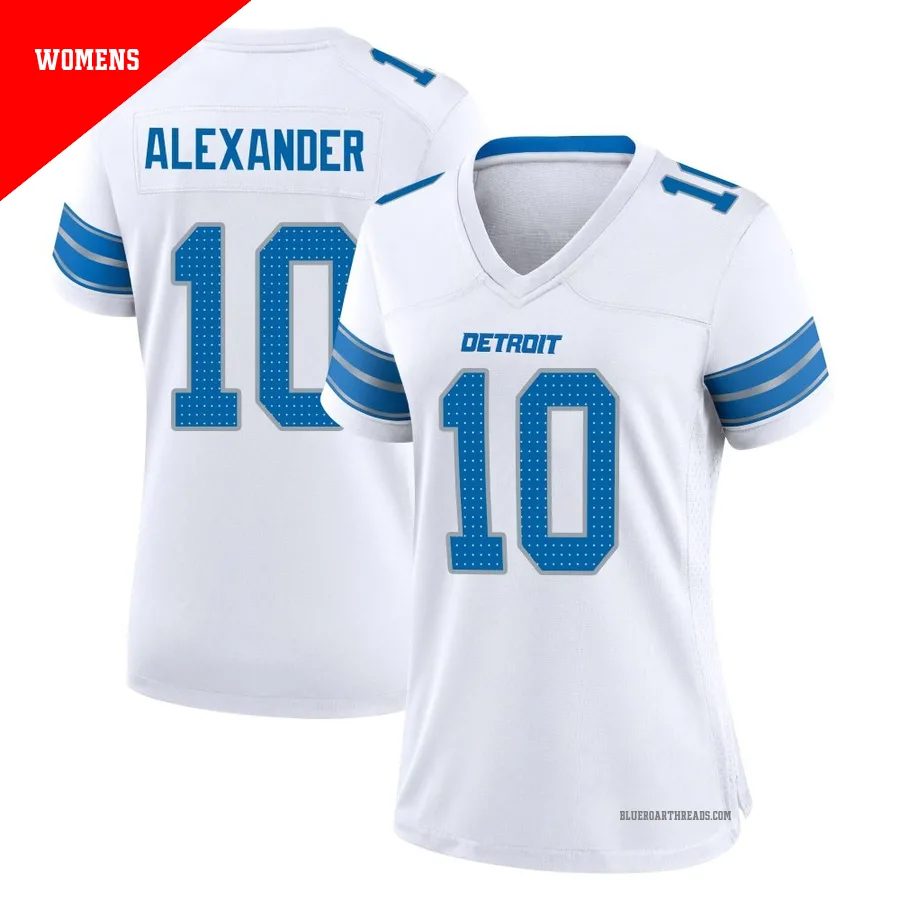 Women's Kwon Alexander ＃10 Detroit Lions White Game 2nd Jersey