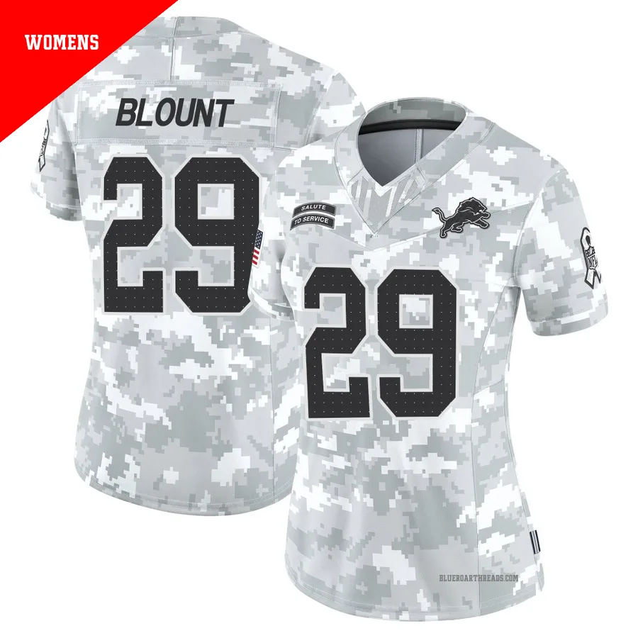 Women's LeGarrette Blount ＃29 Detroit Lions Arctic Camo Limited 2024 Salute to Service Jersey