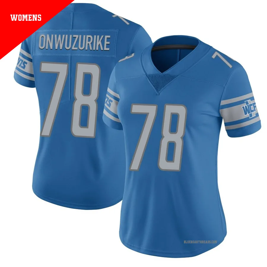 Women's Levi Onwuzurike ＃78 Detroit Lions Blue Limited Team Color Vapor Untouchable Jersey
