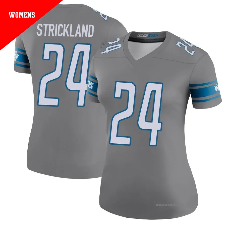 Women's Loren Strickland ＃24 Detroit Lions Legend Color Rush Steel Jersey