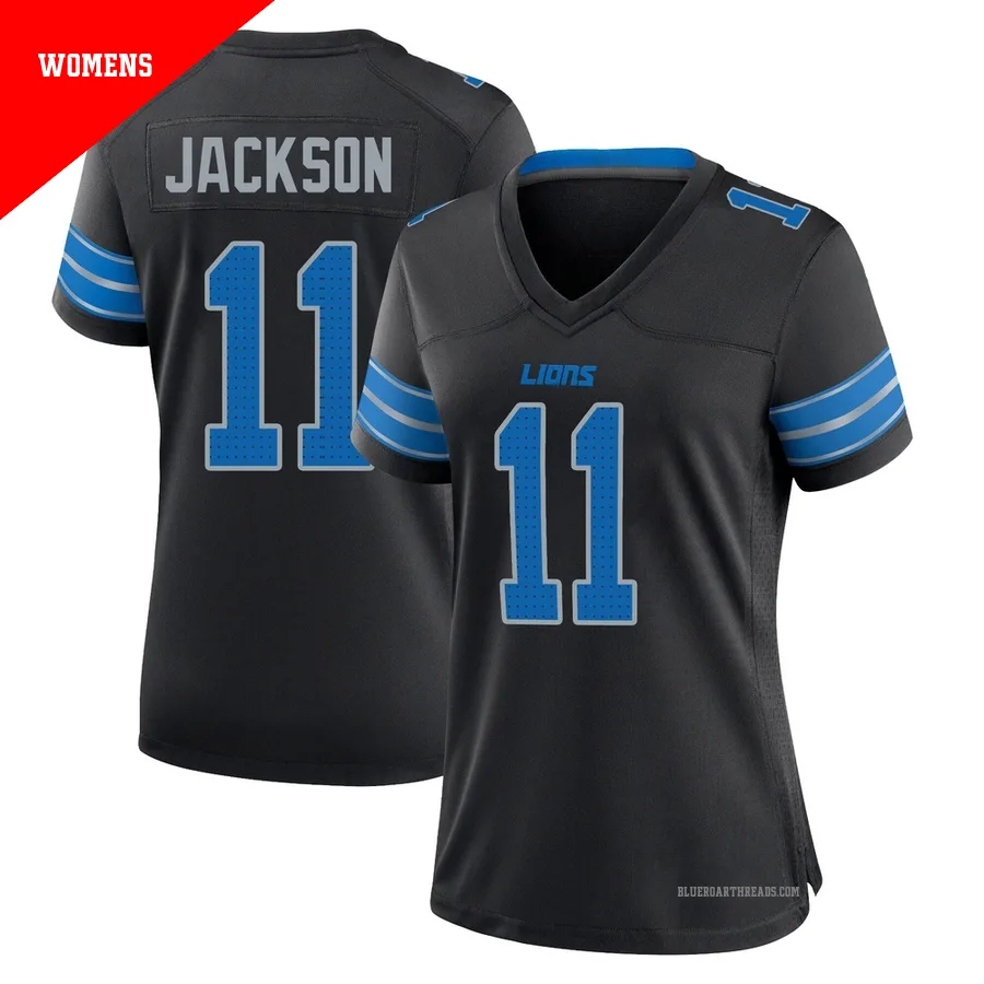 Women's Lucky Jackson ＃11 Detroit Lions Black Game Alternate 2nd Jersey