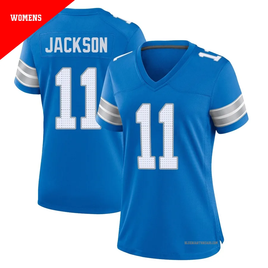 Women's Lucky Jackson ＃11 Detroit Lions Blue Game 2nd Jersey