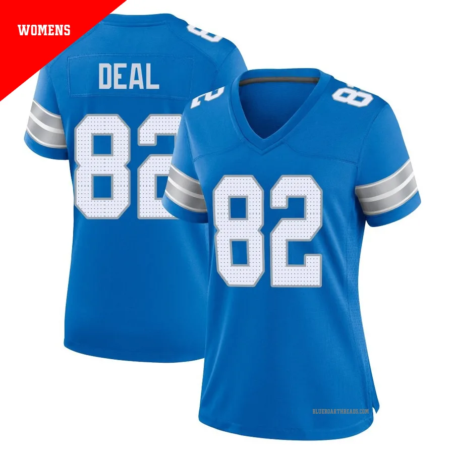 Women's Luke Deal ＃82 Detroit Lions Blue Game 2nd Jersey