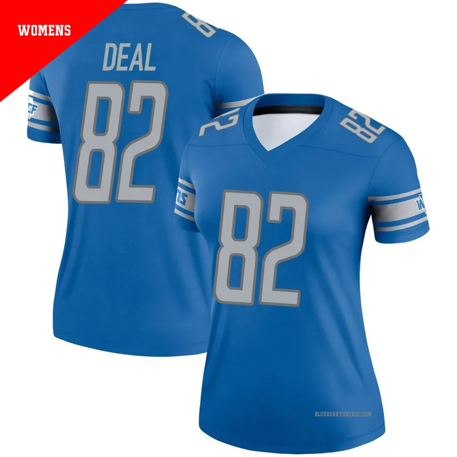 Women's Luke Deal ＃82 Detroit Lions Blue Legend Jersey