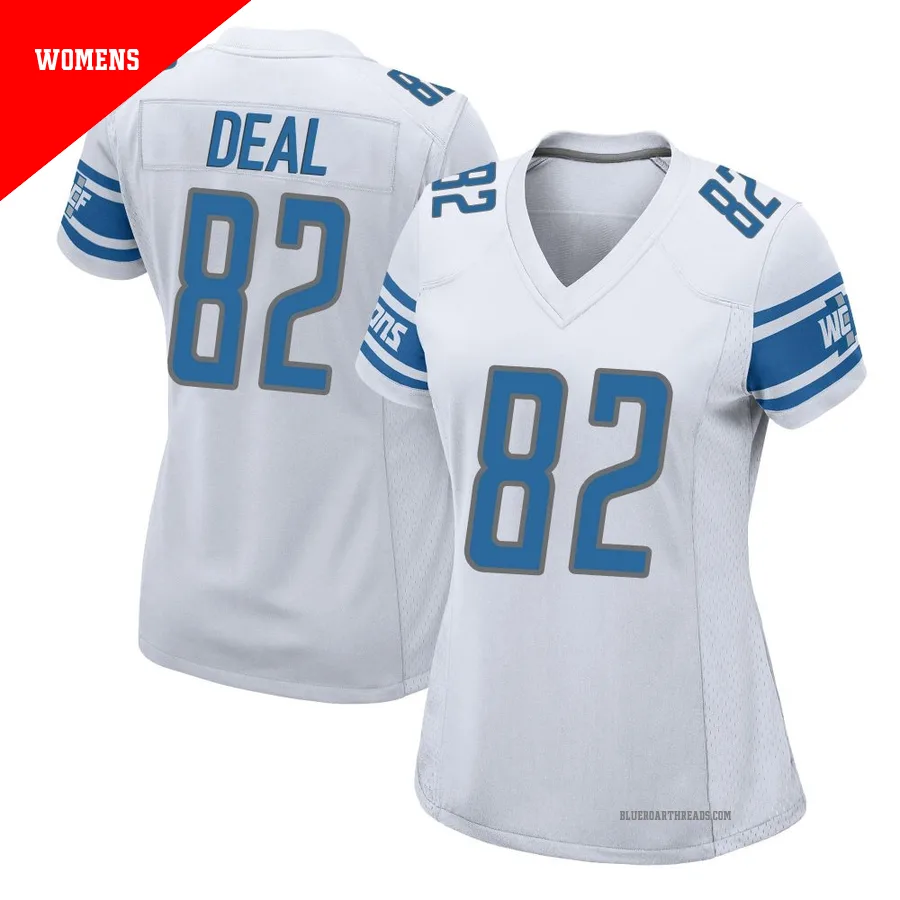 Women's Luke Deal ＃82 Detroit Lions White Game Jersey