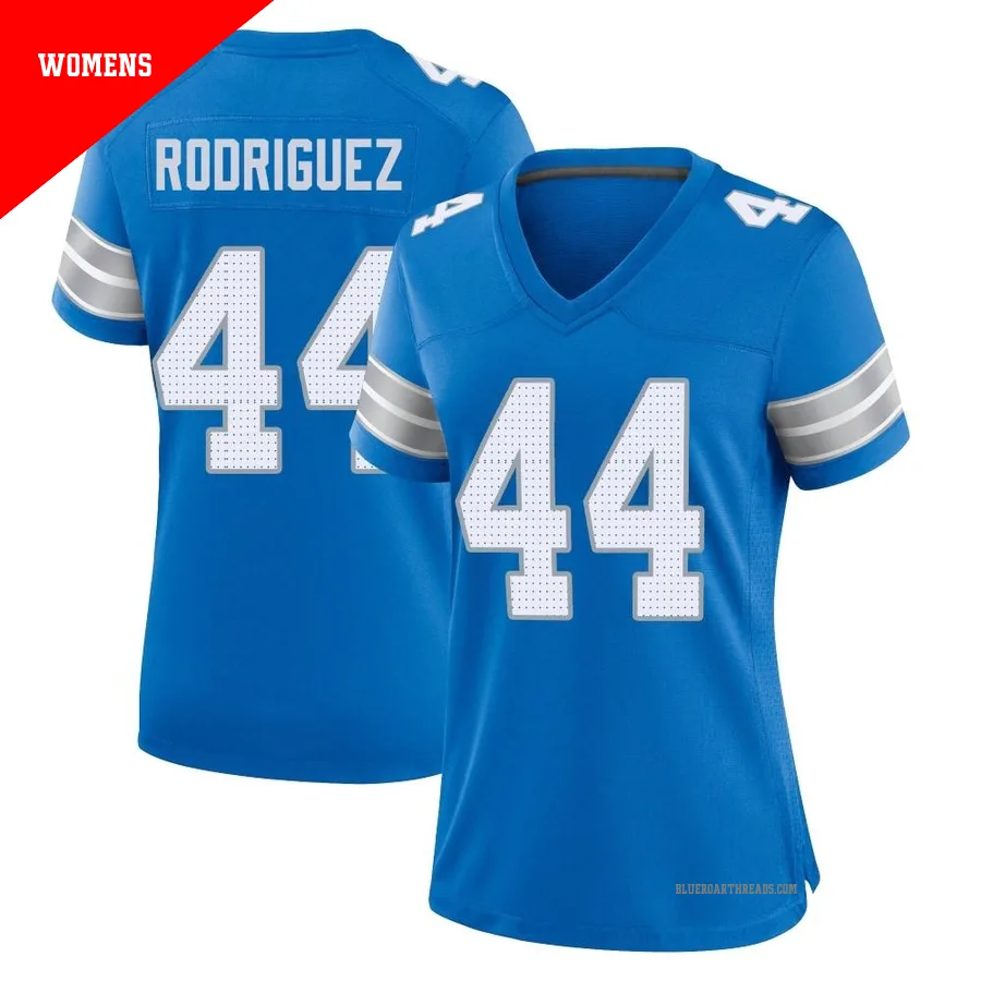 Women's Malcolm Rodriguez ＃44 Detroit Lions Blue Game 2nd Jersey