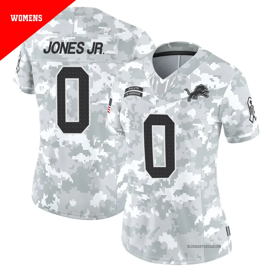 Women's Marvin Jones Jr. ＃0 Detroit Lions Arctic Camo Limited 2024 Salute to Service Jersey