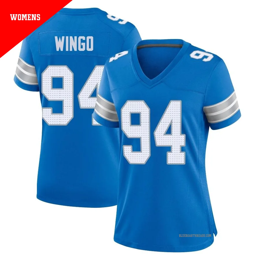 Women's Mekhi Wingo ＃94 Detroit Lions Blue Game 2nd Jersey