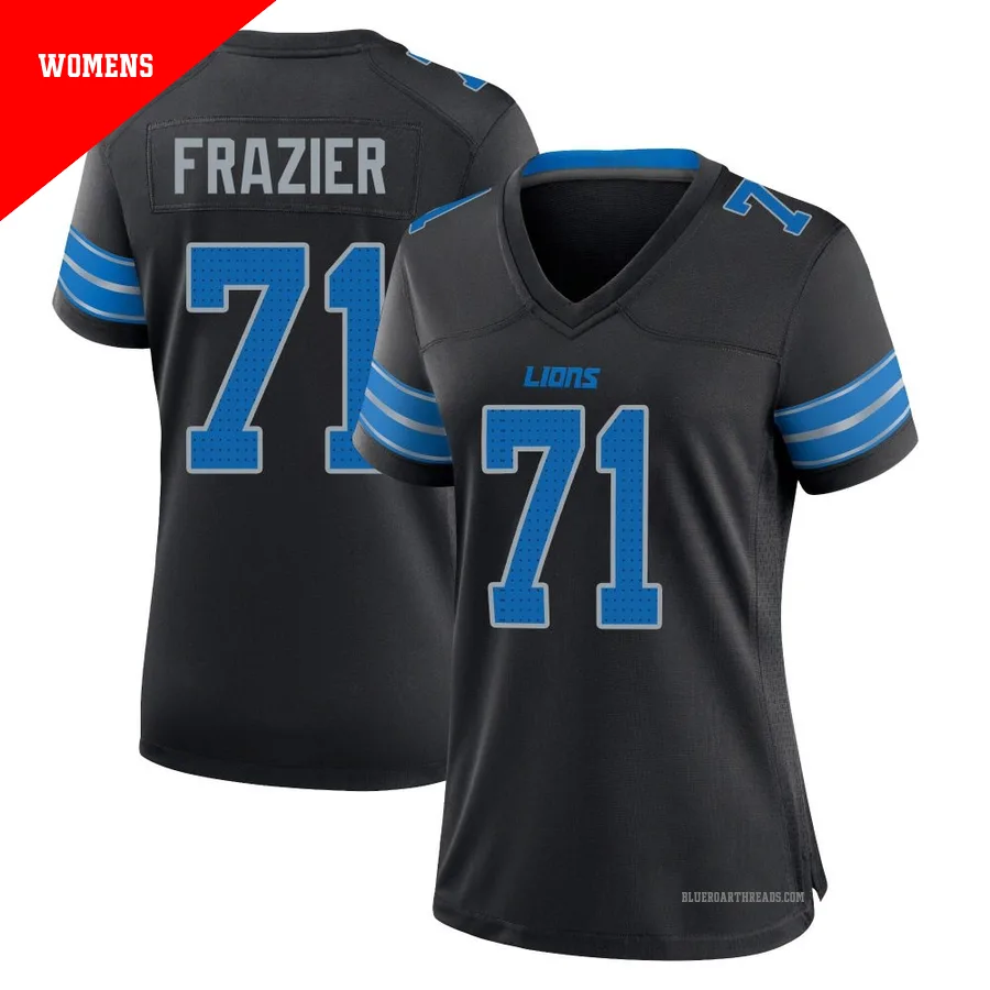 Women's Miles Frazier ＃71 Detroit Lions Black Game Alternate 2nd Jersey