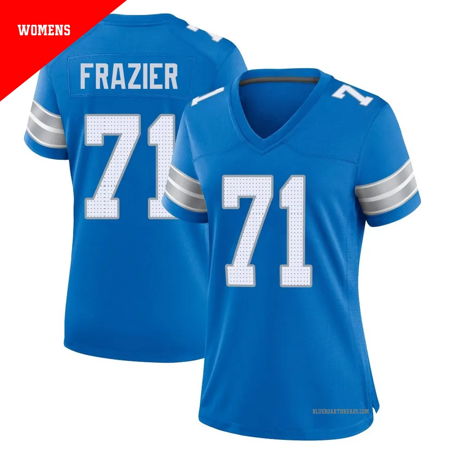 Women's Miles Frazier ＃71 Detroit Lions Blue Game 2nd Jersey