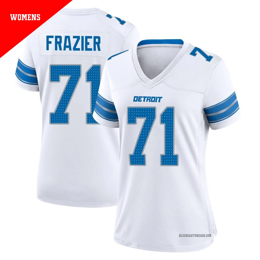 Women's Miles Frazier ＃71 Detroit Lions White Game 2nd Jersey